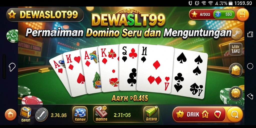Tampilan menarik dari gameplay Domino di DEWASLOT99.
