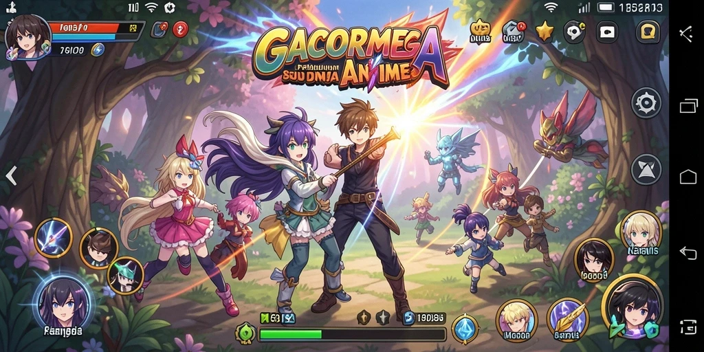 Gameplay GACORMEGA yang interaktif dan seru dalam dunia anime.