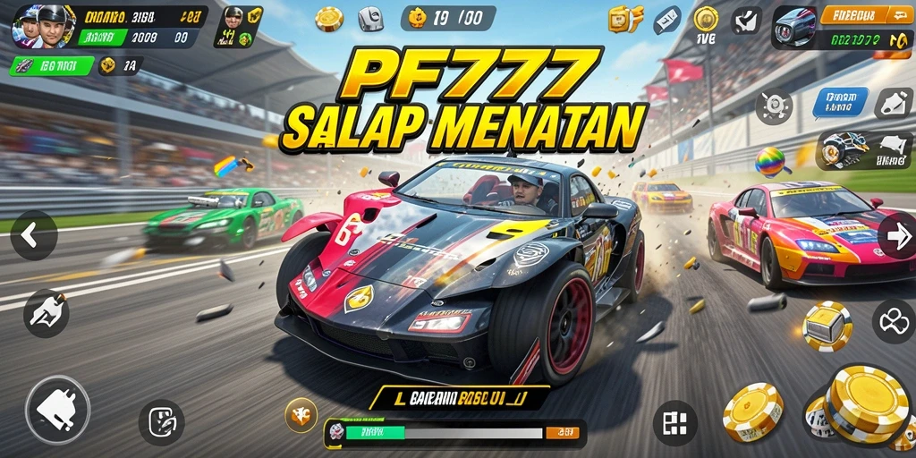Screenshot gameplay PF777 menampilkan aksi balap yang seru dan mendebarkan.