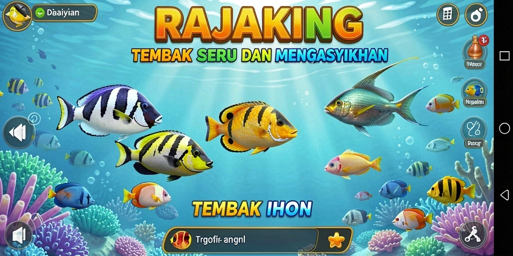 Tampilan gameplay seru dari RAJAKING saat menangkap ikan.