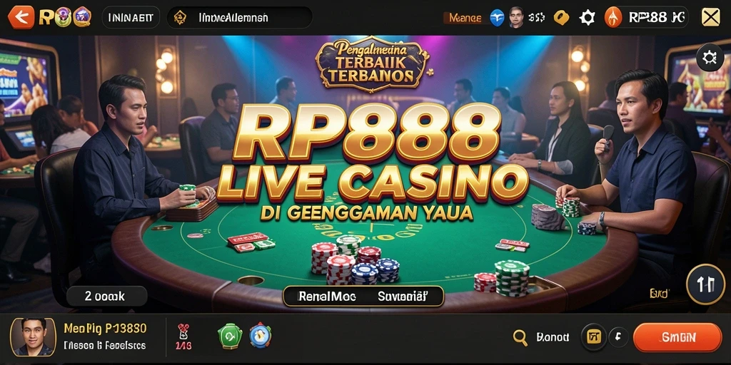 Screenshot gameplay RP888 menunjukkan suasana kasino langsung yang menarik.