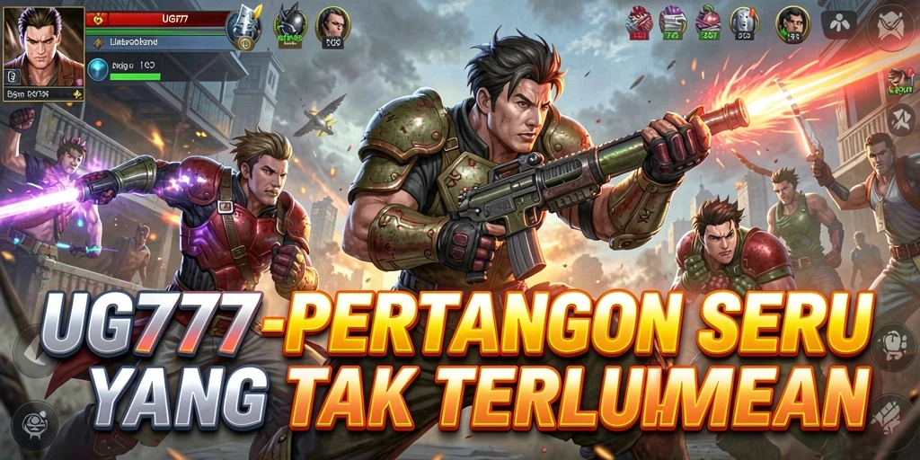 Screenshot utama UG777 menunjukkan aksi pertarungan yang mendebarkan dan karakter-karakter unik.