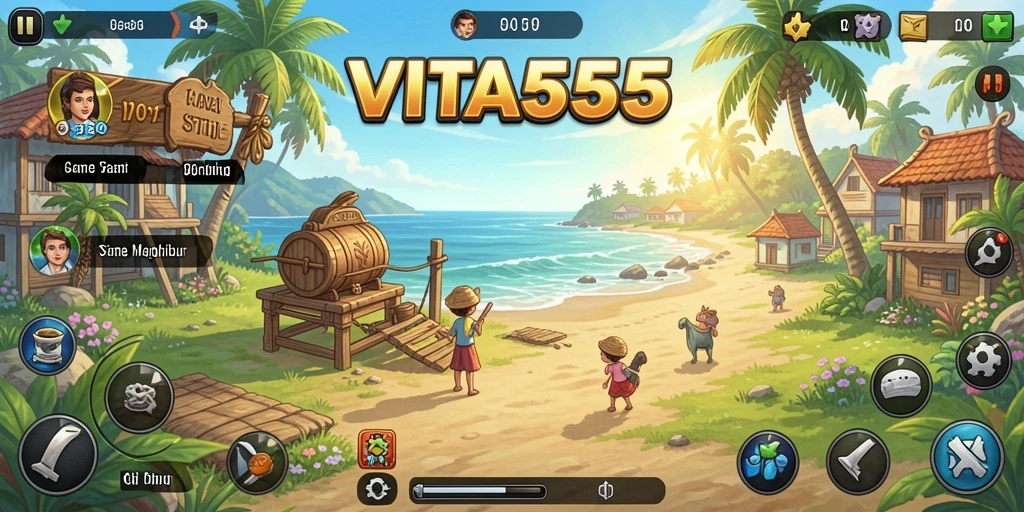 Tampilan seru dari gameplay VITA555 yang menghibur.