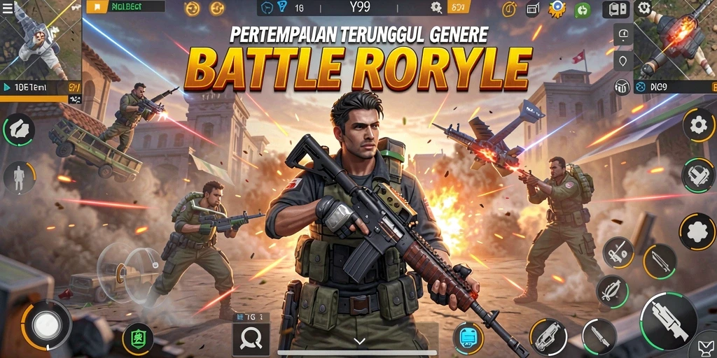 Gameplay intens di arena Y89 dengan aksi pertempuran sengit.