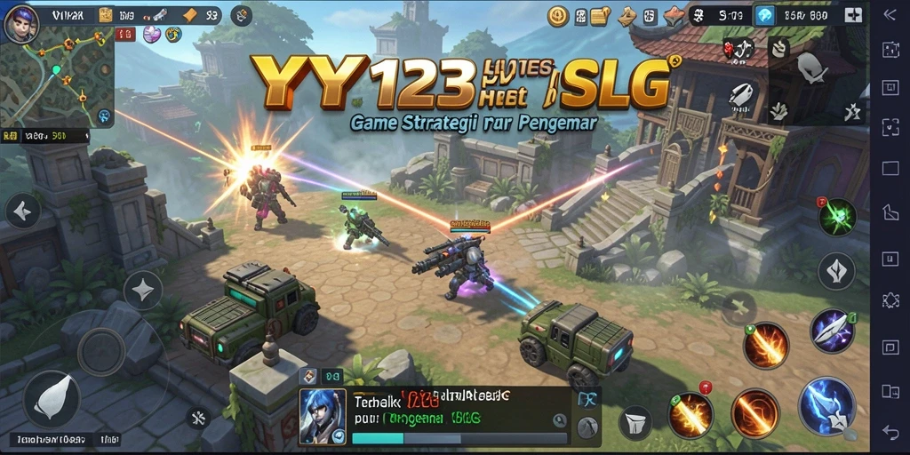 Screenshot gameplay dari YY123 menampilkan pertarungan strategi yang seru.